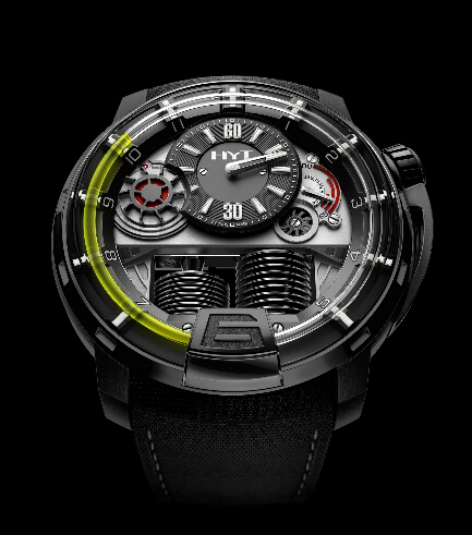 HYT H1 Hydro Mechanics Black DLC Titanium watch 148-DL-21-GF-LC
